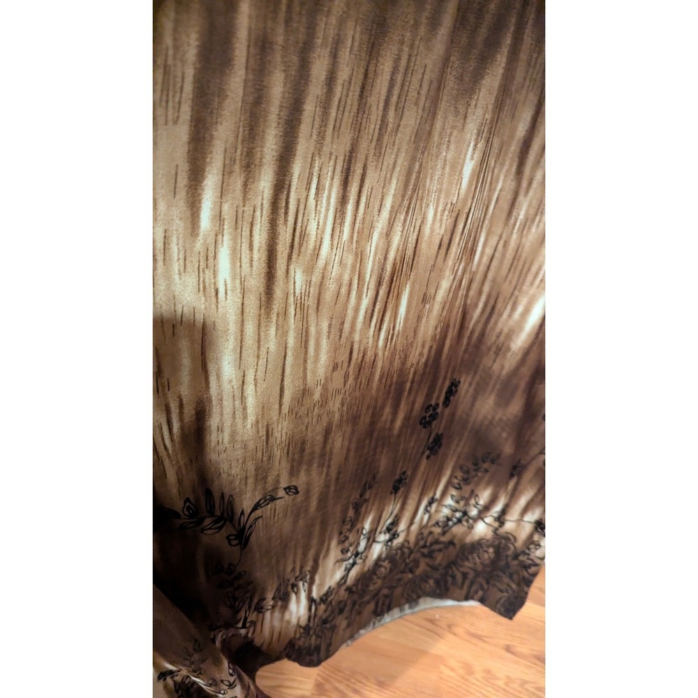 Unbranded Brown Ombre Floral Smocked Waist V-Neck Maxi Dress XL Boho Sleeveless - Picture 4 of 7